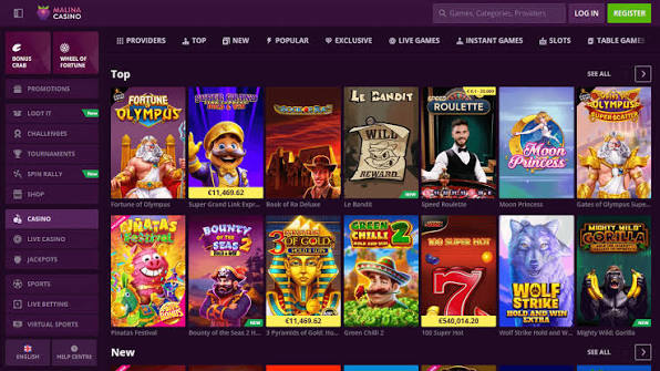 Recenzja witryny Malina Casino